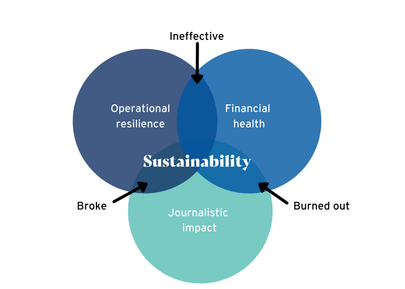 Venn diagram of news business sustainability